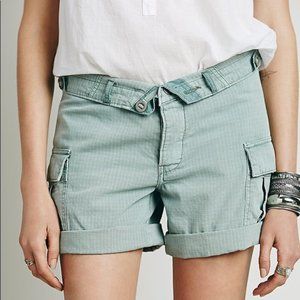 FREE PEOPLE FOLDOVER WAISTBAND CARGO SHORT IN MINT